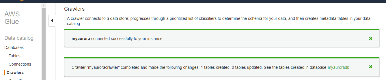 Crawlers in AWS Glue